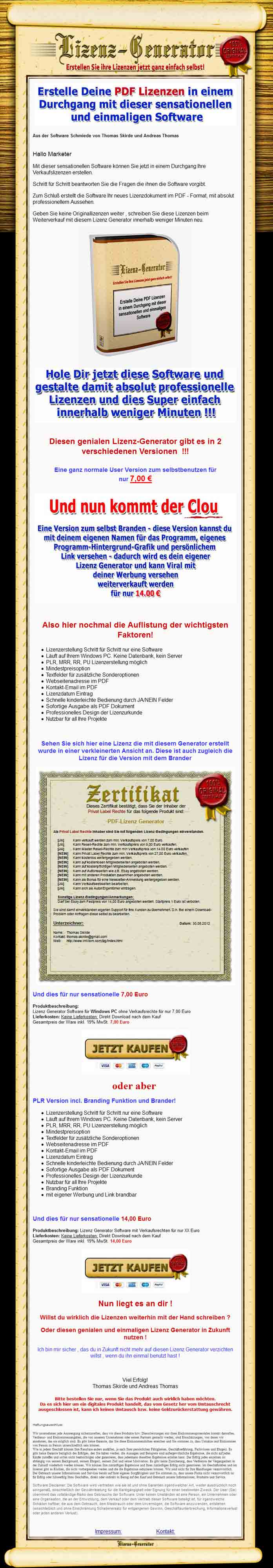 PDF Lizenz Generator